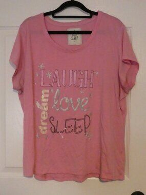SNUGGLE DREAM SLEEP Pink Graphic Pajama Tee Shirt - size XL extra large